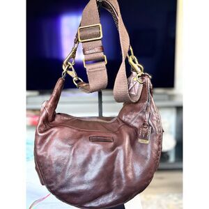 Frye Jenny Leather Webbed Strap Hobo Bag